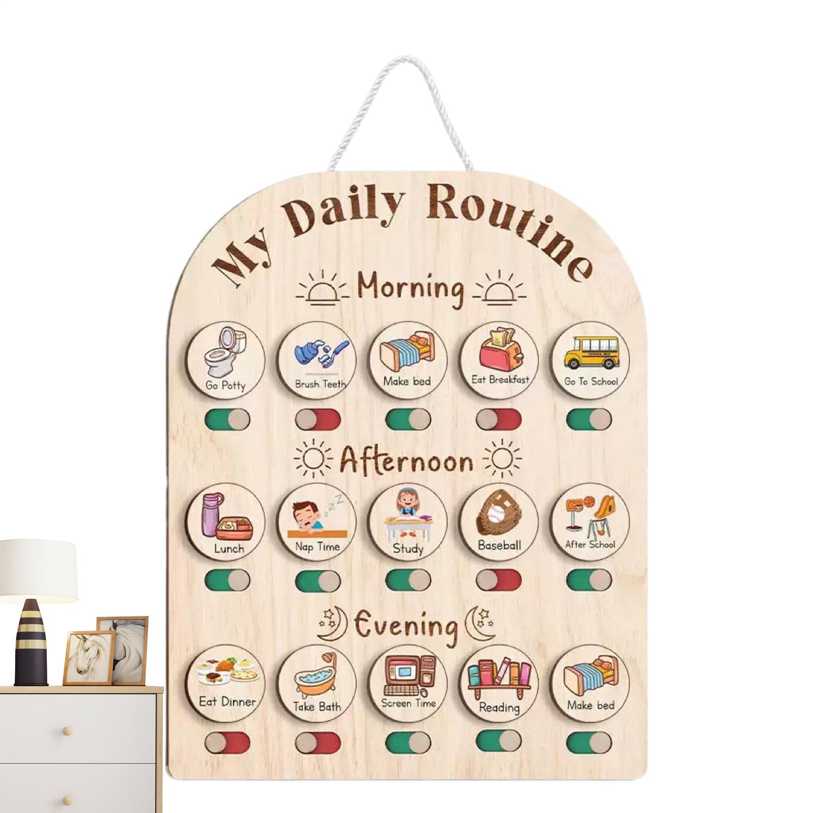 Kids Education Planner - Visual Schedule For Kids Morning Bedtime