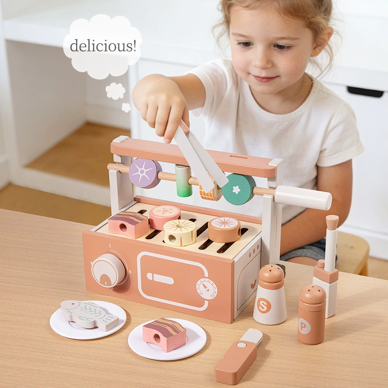 Wooden Pretend Play BBQ Grill  - Kids Without Education ulasan dan harga