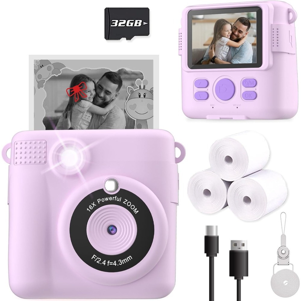 Instant Print Camera for Kids, - Kids Education Card ulasan dan harga