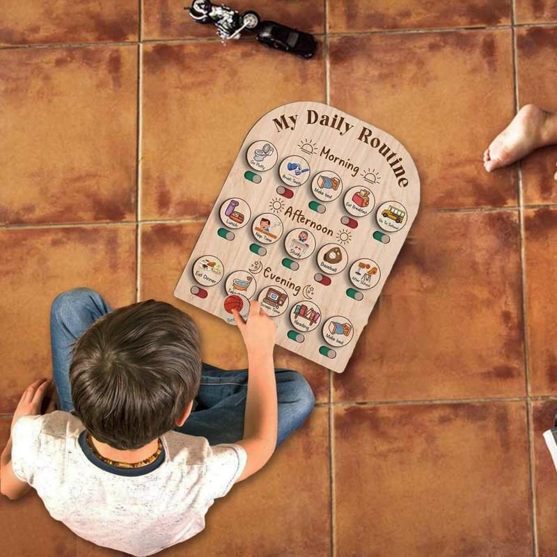 Routine Chart For Kids Wooden  - Kids Education Planner ulasan dan harga
