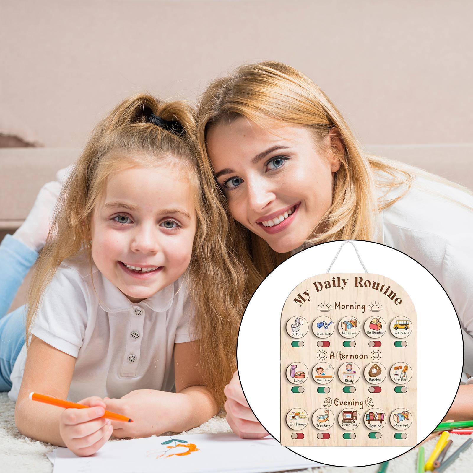 Routine Chart For Kids Wooden  - Kids Education Planner ulasan dan harga
