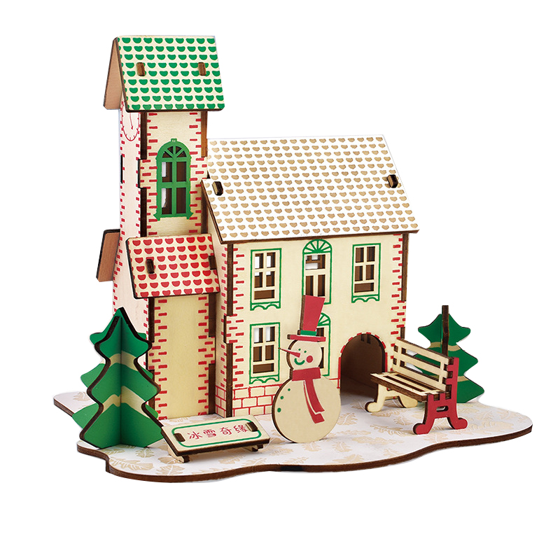 3D Jigsaw Wood Puzzle Building - Kids Without Education ulasan dan harga