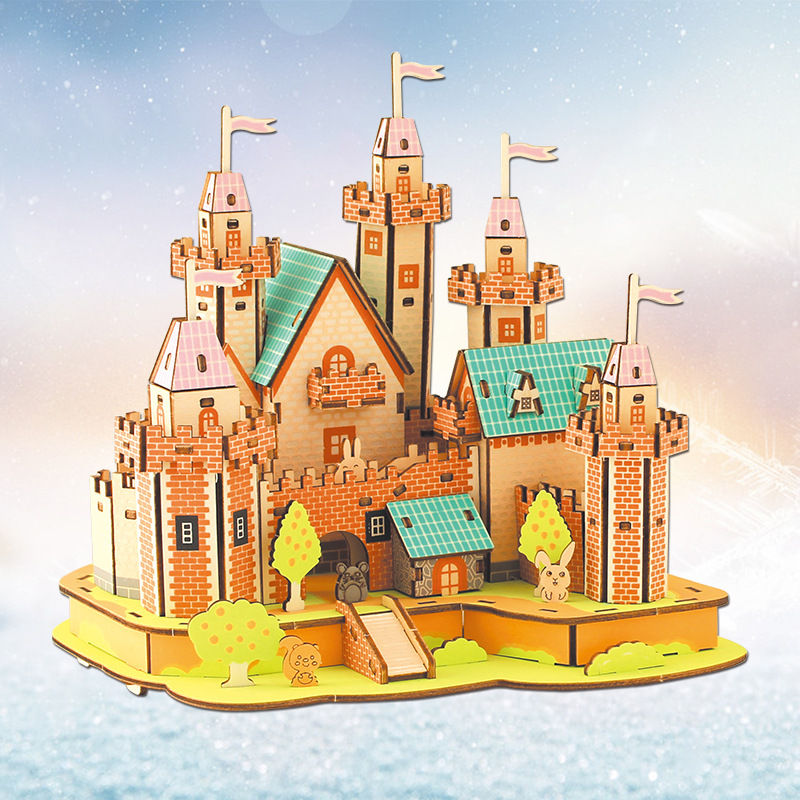 3D Jigsaw Wood Puzzle Building - Kids Without Education ulasan dan harga