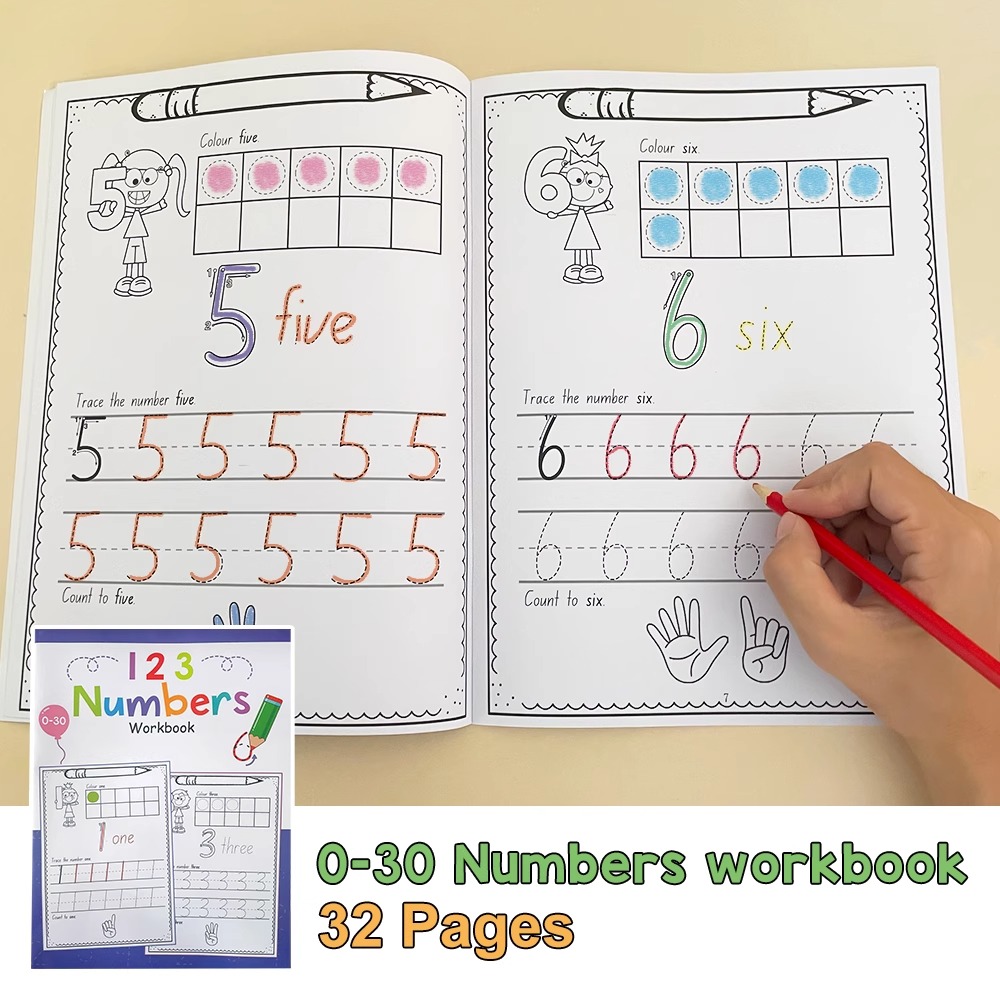 A4 Size Number 0-30 Tracing Pr - Learning Workbook Preschool ulasan dan harga