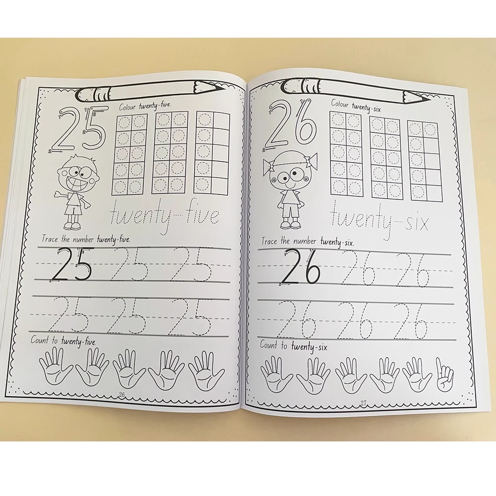 A4 Size Number 0-30 Tracing Pr - Learning Workbook Preschool ulasan dan harga