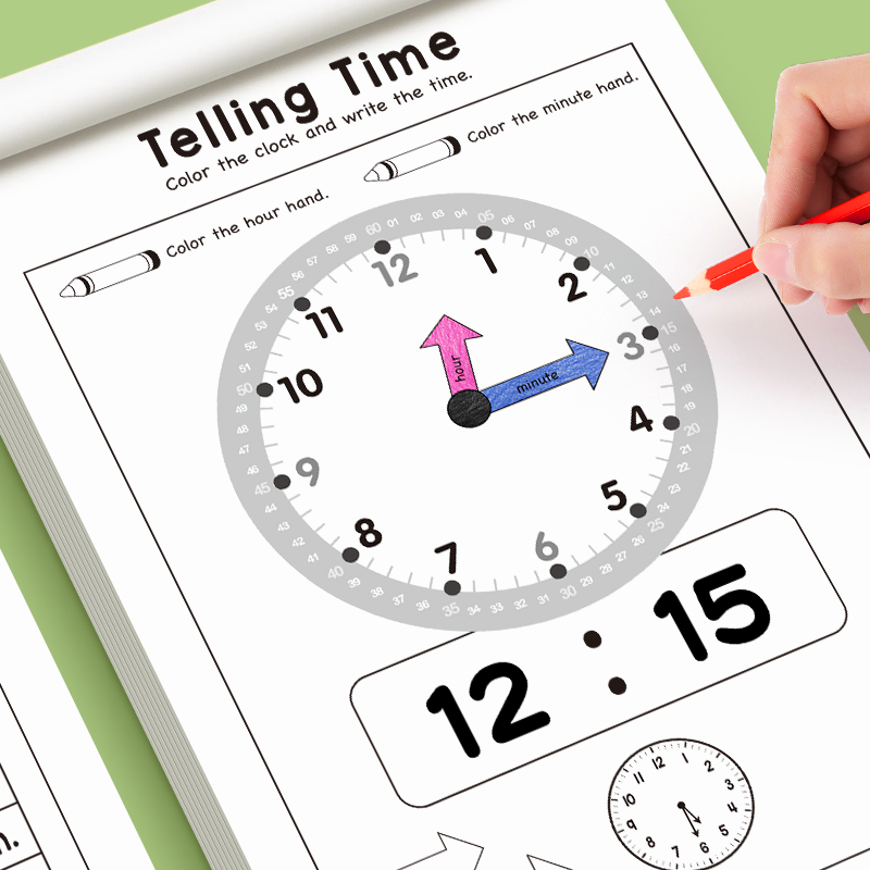 Telling Time Workbook for Kids - Learning Workbook Preschool ulasan dan harga