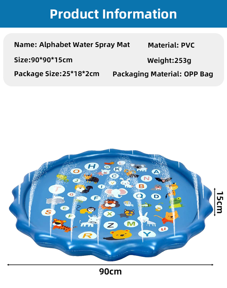 Alphabet Inflatable Water Spri - Kids Education Rug ulasan dan harga