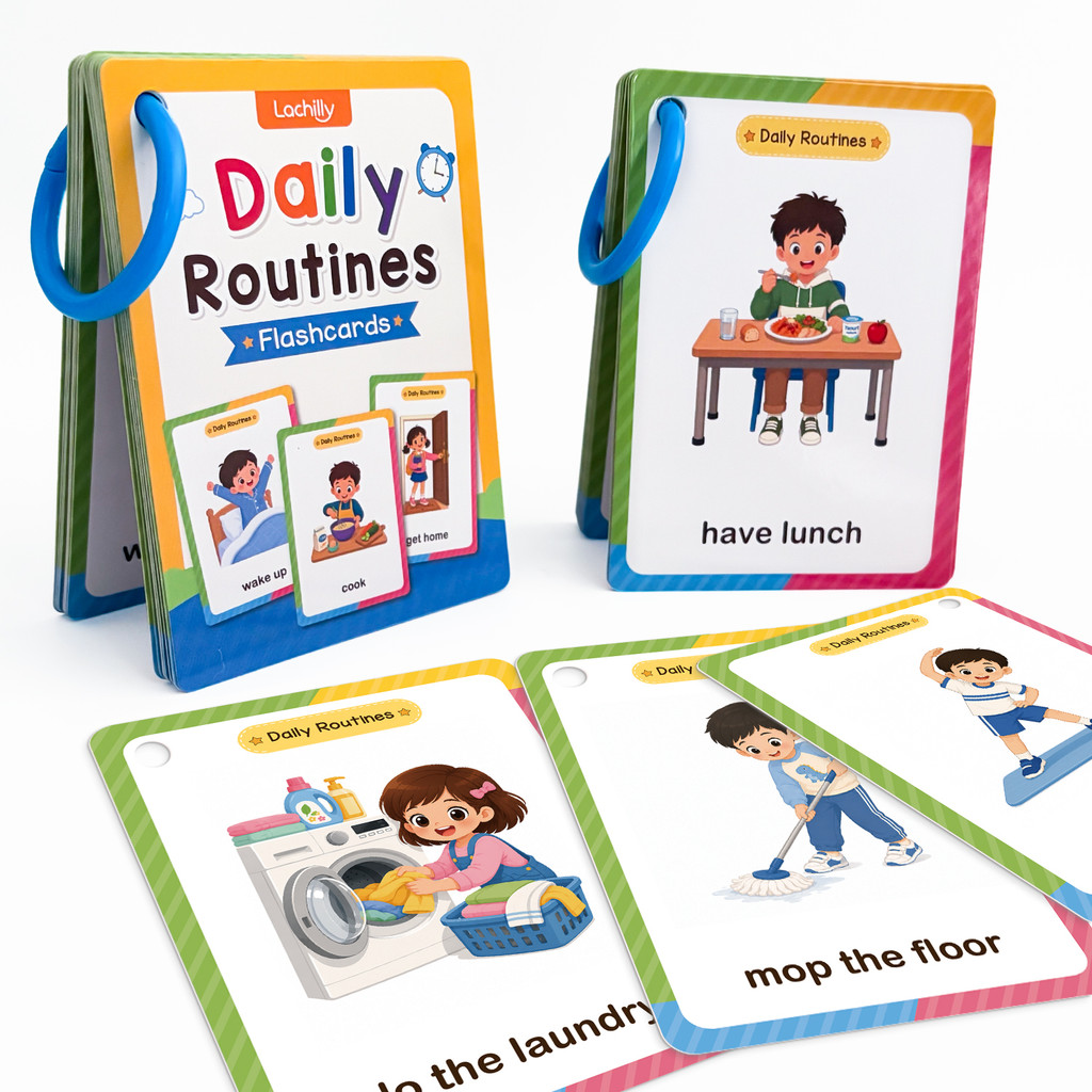 38 Words Daily Routines Learni - Kids Education Card ulasan dan harga