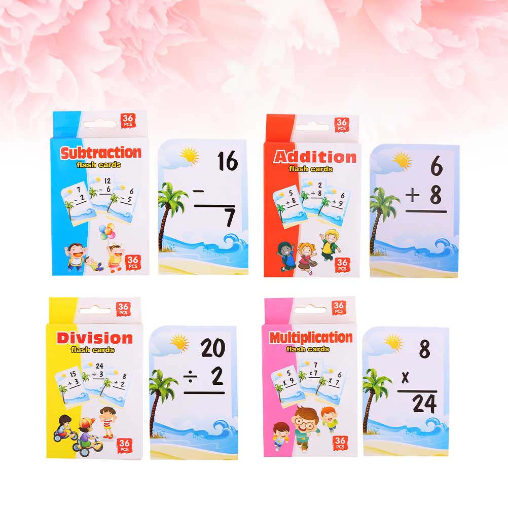 4 Boxes Childrens Math Study C - Kids Education Card ulasan dan harga
