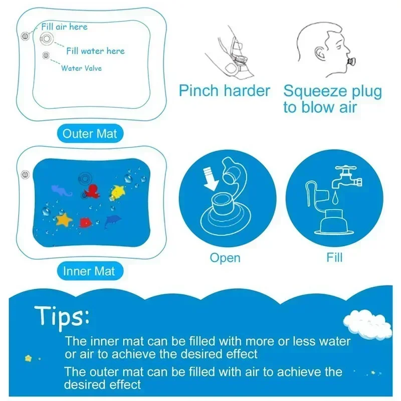 Baby Water Play Mat PVC Inflat - Kids Education Rug ulasan dan harga